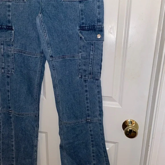 Women’s PacSun cargo high waist, blue jeans, size 27 - Picture 5 of 9